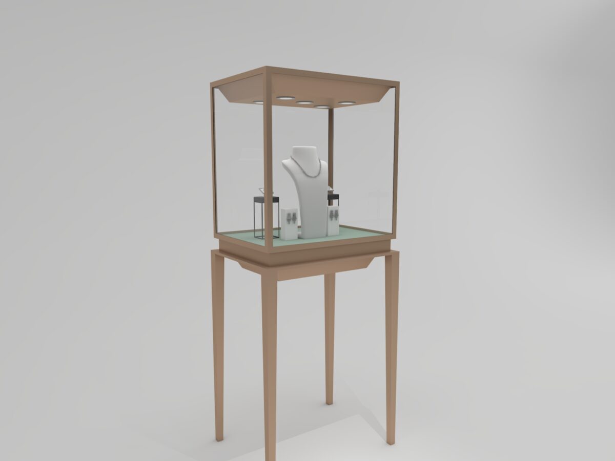 Gewölbte Glas-Podest-Juwelenvitrine JD-609