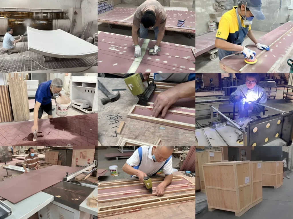 Handwerkskunst in der Libafang-Fabrik: Schleifen, Polieren, Schweißen, Holzbearbeitung und Exportverpackung unter strenger Qualitätskontrolle