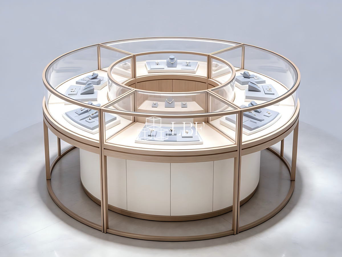 Light – luxuriöser runder Schmuck-Display-Schrank