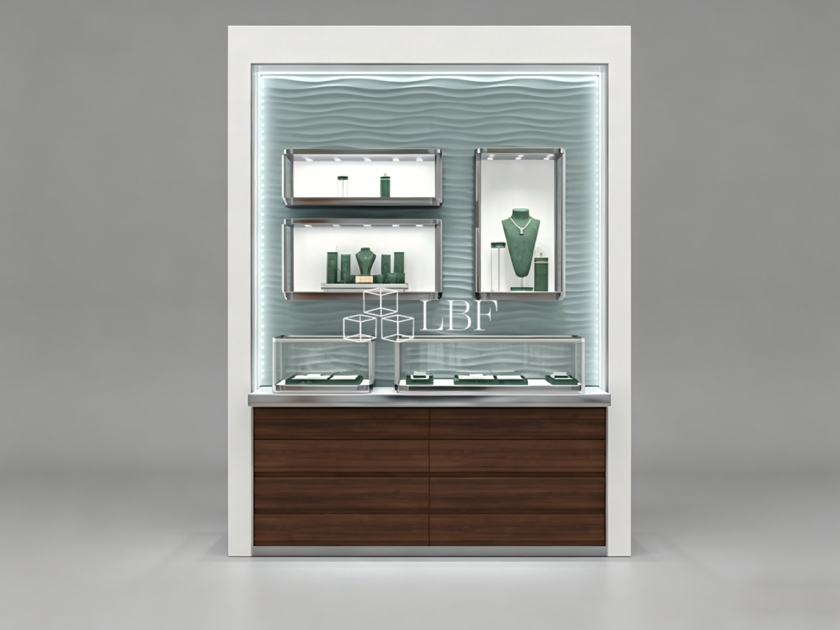 LBF Einbau-Kombinationsvitrine an der Wand