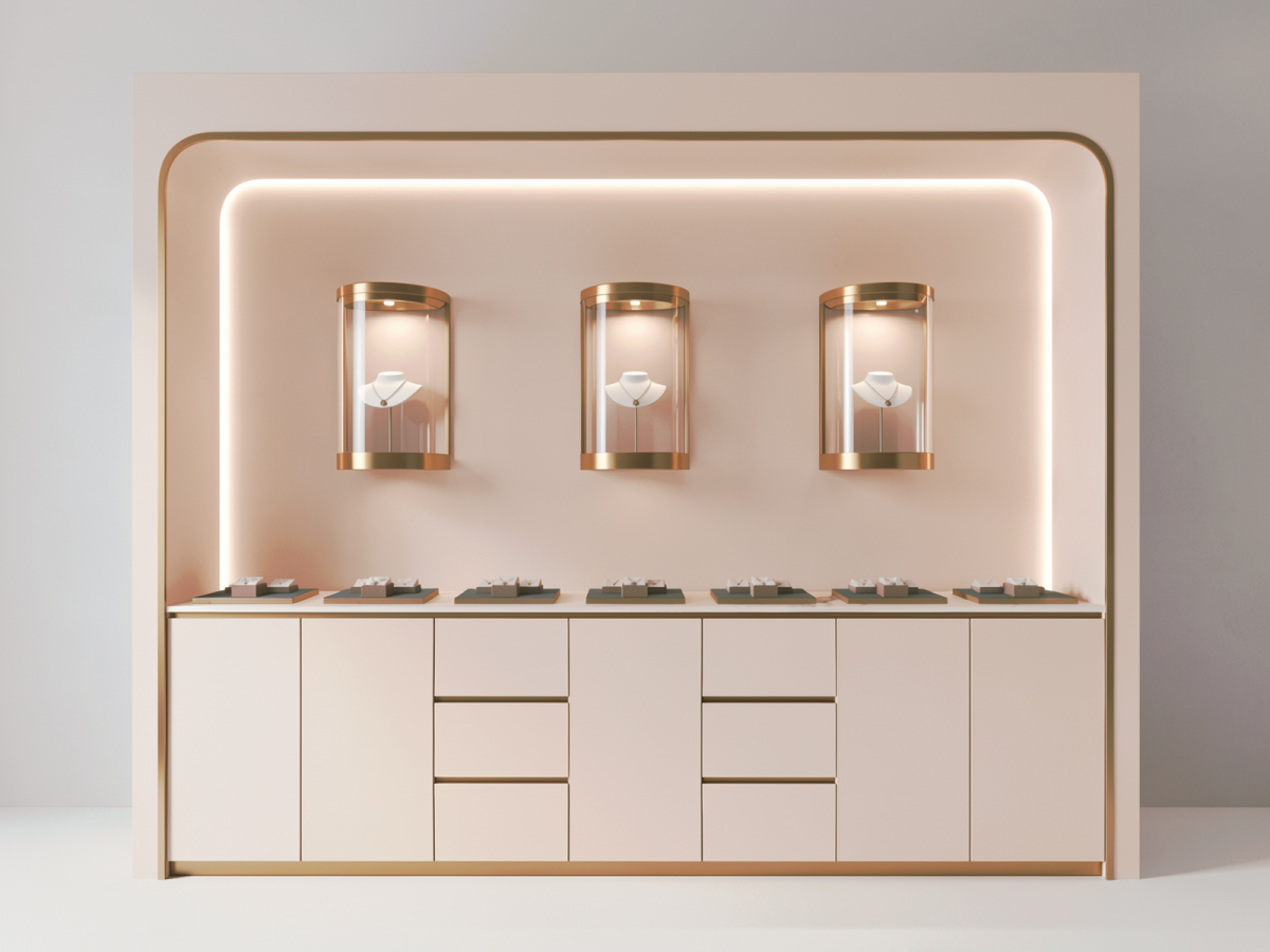 Premium-Schmuckvitrine mit integrierter LED-Beleuchtung